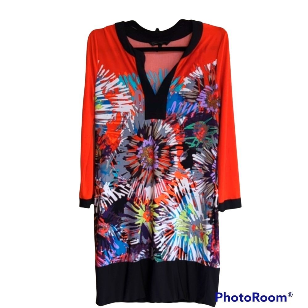 Patterned Long Sleeve Sheath Dress Size Medium BCBGMaxAzri